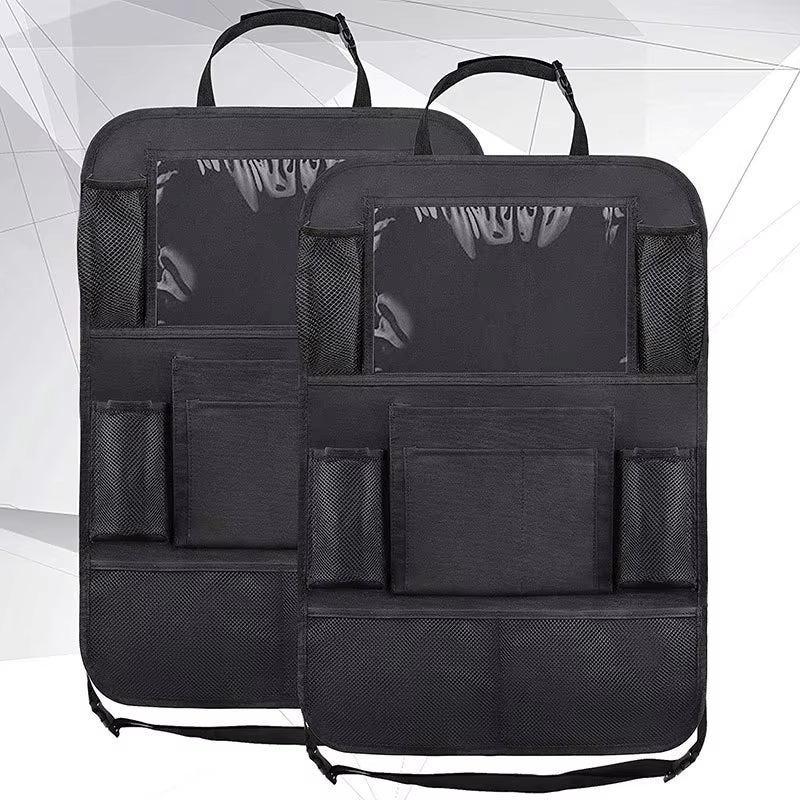 1Pc/ 2Pcs Car Seat Back Organizer 9 Storage Pockets with Touch Screen Tablet Holder Protector for Kids Children Car Accessories