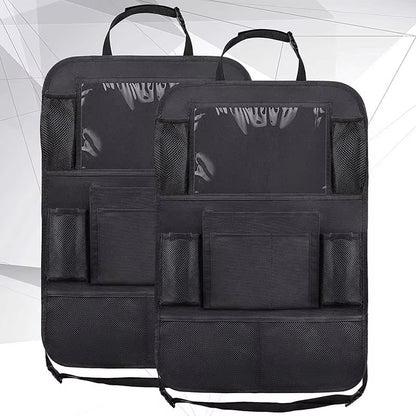 1Pc/ 2Pcs Car Seat Back Organizer 9 Storage Pockets with Touch Screen Tablet Holder Protector for Kids Children Car Accessories
