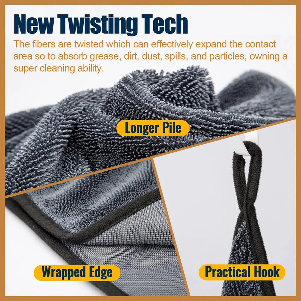 40*40*60Cm 600GSM Microfiber Car Wash Drying Towel Lint Streak Free Auto Cleaning Cloth Soft Absorbent Microfiber Car Towel