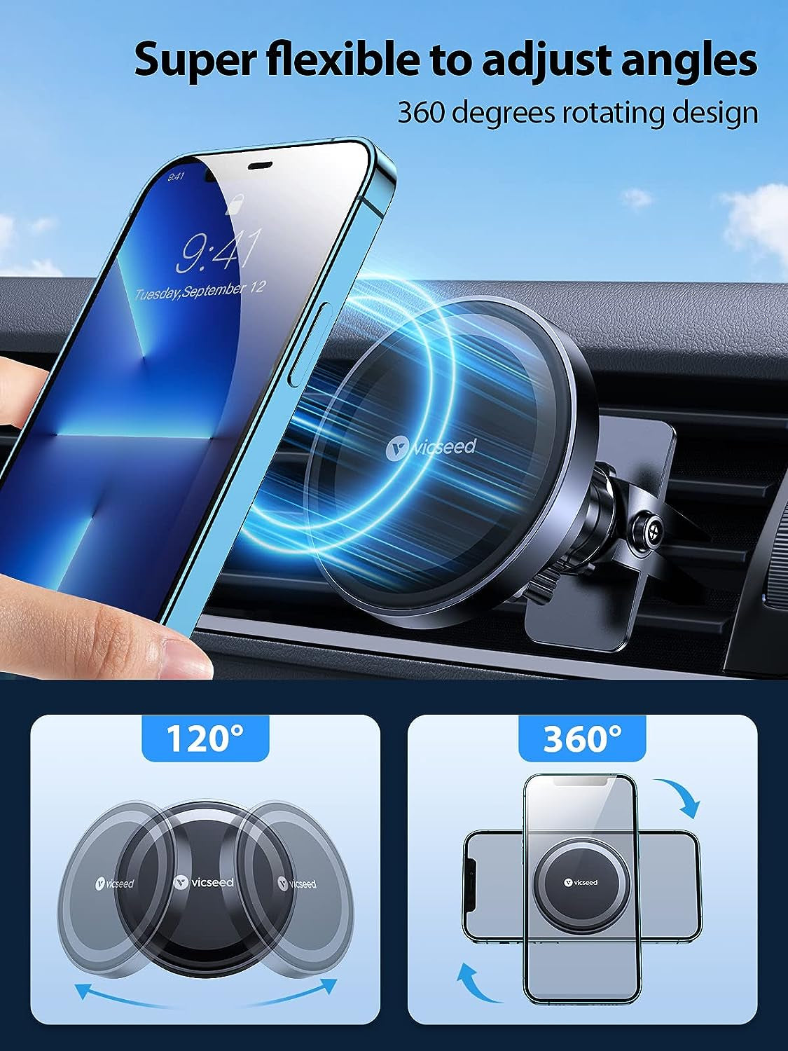 Upgrade Your Drive with the Strongest MagSafe Car Mount! 🚗✨ Perfect for iPhone 17 Pro Max & More! 360° Adjustable Magnetic Holder! 📱💨