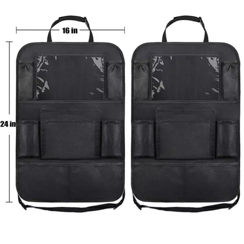 1Pc/ 2Pcs Car Seat Back Organizer 9 Storage Pockets with Touch Screen Tablet Holder Protector for Kids Children Car Accessories