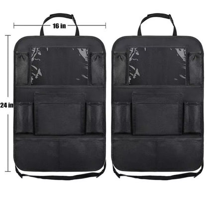 1Pc/ 2Pcs Car Seat Back Organizer 9 Storage Pockets with Touch Screen Tablet Holder Protector for Kids Children Car Accessories